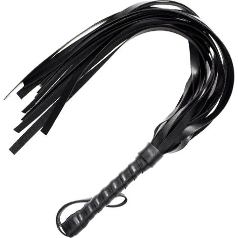 Cravache Équitation - 1 Pièce - Cuir Synthétique - Poignée Antidérapante - Entraînement et Compétition - 55cm (1/5)