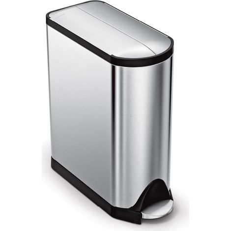 simplehuman, cestino a farfalla con pedale, acciaio inox spazzolato, 45 L (1/5)