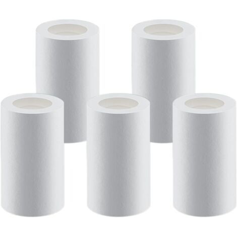 Lot de 5 filtres anti-éclaboussures, filtre à eau pour tête de robinet, pour filtration de l'eau du robinet, double filtre en coton PP (élément filtrant) (1/5)