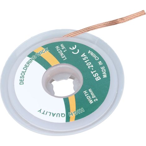 Outil de dessoudage par ventouse pour fil de cuivre allié, sans nettoyage, 1,5 mètre, 2,0 mm (2015A) (1/5)