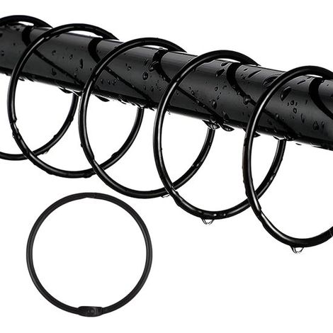 Anelli per tenda da doccia, set da 24 ganci antiruggine per tenda da doccia per il bagno, rotondi, decorativi, anelli e ganci per asta della tenda da doccia (1/5)
