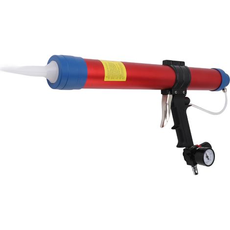 Kit de racloirs pour pistolet à mastic pneumatique de 600 ml, avec embout G1/4, pour travaux de construction et de rénovation, avec valve réglable (1/5)