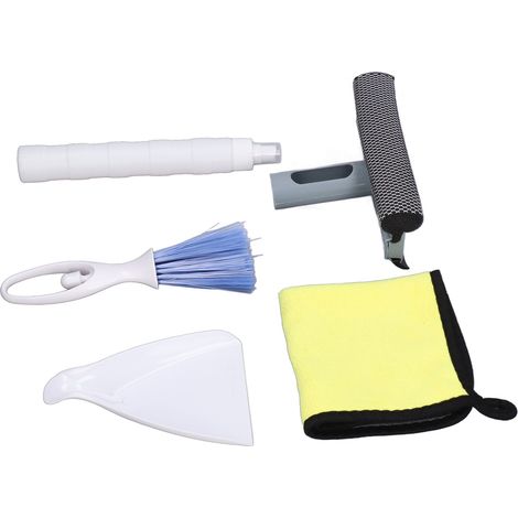 Kit de Nettoyage Voiture Polyvalent Portable, Chiffon et Brosse pour Sièges et Pare-brise