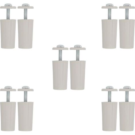 Pack de 10 Butées pour Volets Roulants  Amortisseur avec Vis M5 Antirouille et Rondelle Extérieure  Résistant aux Intempéries  Longueur : 40 mm  Gris (1/5)