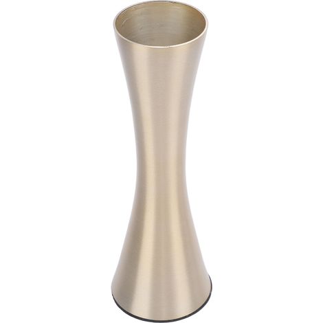 Vase élancé et élégant en métal doré, idéal comme centre de table pour un mariage, pour la maison, la chambre, le salon ou le bureau. (1/5)