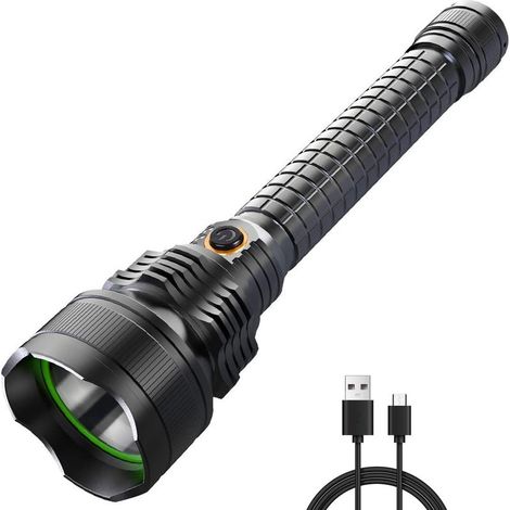 Lampe torche rechargeable 7100 lumens à distance, étanche IPX6, lampe torche LED super puissante pour la randonnée, le camping, la chasse (pile non incluse) (1/5)