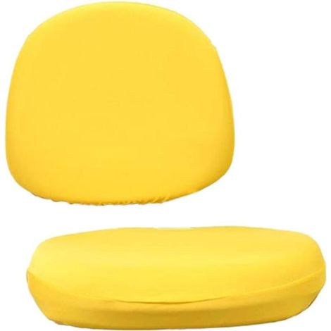 1 Universal gelber, dehnbarer Bürostuhlbezug, Rückenlehne 4045cm, Sitzkissen 5052cm (1/5)