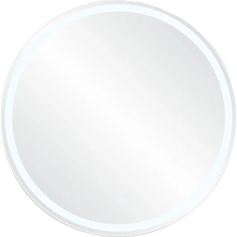 Badezimmerspiegel, beschlagfrei, dimmbare LED-Beleuchtung, runder Spiegel, 80 cm Durchmesser (1/2)