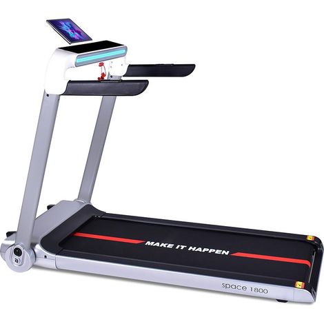 Boudech – Tapis de course électrique 1800W – Pliable ultra plat avec écran tactile – Haut-parleurs bluetooth et moniteur de fréquence cardiaque – 15 km/h (1/4)
