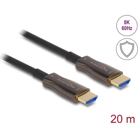 Delock Cable HDMI Ã³ptico activo con blindaje metÃ¡lico 8K 60 Hz 20 m