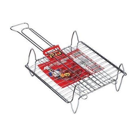 GRATICOLA BARBECUE A RETE DOPPIA FD  ACCIAIO CROMATO CM 37X27