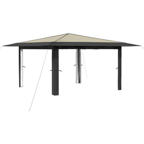 Gazebo sin pared lateral 4 x 4 m Crema y Antracita vidaXL (1/5)