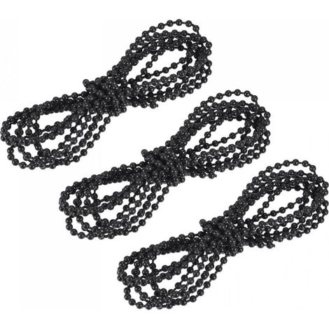 Bardusch-Aveugles Perlé Chaîne Cordon, 2,19 Yards 3Pcs Romain Vertical Rouleau Ombres pour Fenêtre Rideau Aveugles Rechange Pièces, Noir (1/5)