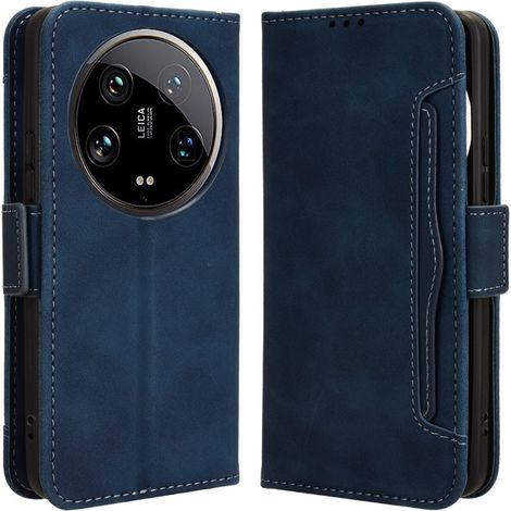 Funda tipo libro para Xiaomi 14 Ultra, ranura para tarjeta, azul marino (1/5)