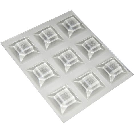 Paracolpi adesivi quadrati trasparenti 20,5 x 20,5 mm. spessore 7,5 mm. - 9 pz.