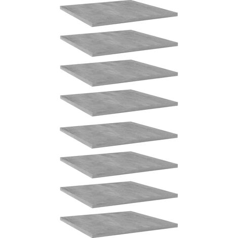 Bücherregal-Bretter 8 Stk. Betongrau 40x40x1,5 cm Holzwerkstoff