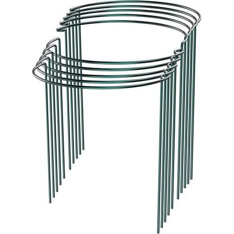 Tuteurs de jardin en métal - Lot de 4 tuteurs - Hauteur 40 cm - Largeur 25 cm - Acier brut massif (1/3)