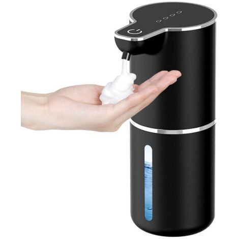 Dispenser di sapone automatico senza contatto, da parete, con erogazione di schiuma regolabile su 4 livelli, colore nero. (1/5)