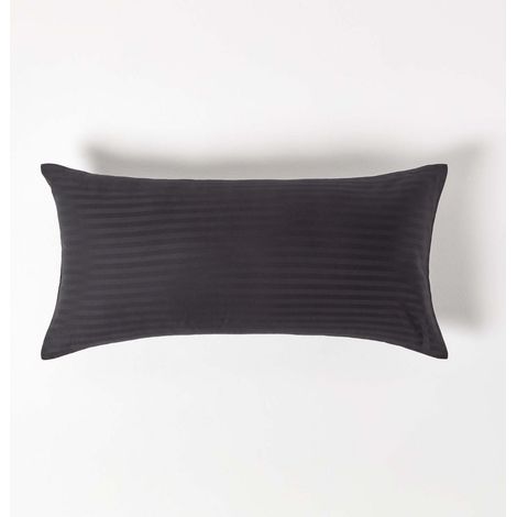 HOMESCAPES Black Continental Egyptian Cotton Pillowcase 330 Thread Count, 40 x 80 cm - Black