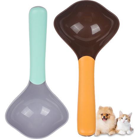 2 cuillères à croquettes, manche ergonomique antidérapant, ABS résistant, pour chiens, chats et animaux de compagnie (1/5)
