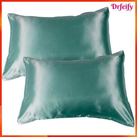 Taie d'oreiller - - Satin 50 x 67 cm - Lot de 2 - Vert - Hypoallergénique (1/5)