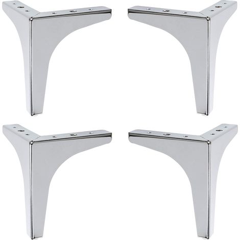 4 Gambe per mobili e divani - Set di 4 gambe in metallo - Gambe dal design elegante per poltrone e armadi - Finitura cromata - Altezza 150 mm Oi-FRIS (1/5)