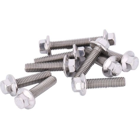 Viti flangiate esagonali M6 in acciaio inox SS304, 10 pezzi, bulloni con testa a rondella, elementi di fissaggio (1/5)