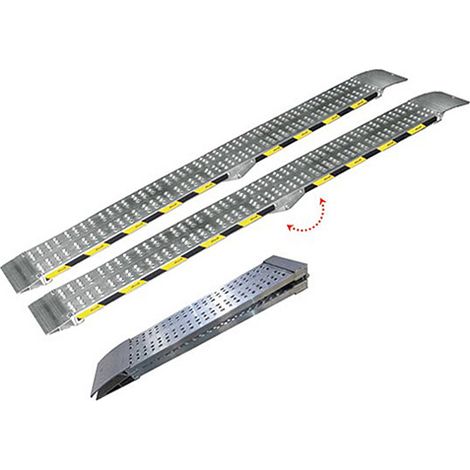 Alu Laderampe 2m klappbar ohne Rand - Breite 200mm - Ladehöhe 600mm Traglast 630kg bei Achsenabstand 750mm - Als Stückware verkauft - 67.660