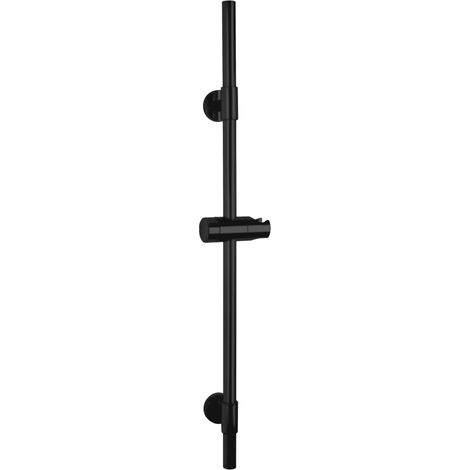 WENKO Duschstange Basic Schwarz, 66 cm, Schwarz, Edelstahl rostfrei schwarz (1/5)