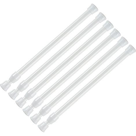 Gardinenstange ohne Bohren, Set mit 6 ausziehbaren Stangen 18–28 cm, Gardinenstangen für Kleiderschrank, Bücherregal, Kleiderschränke, Heimwerker, Küche (1/5)