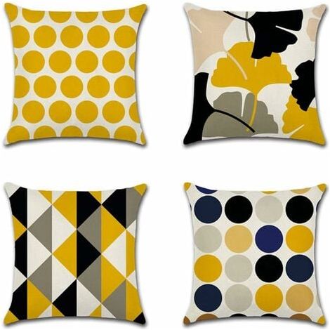 Housse de coussin décorative housse de coussin printemps été automne hiver 45 x 45 cm lot de 4 (1/5)