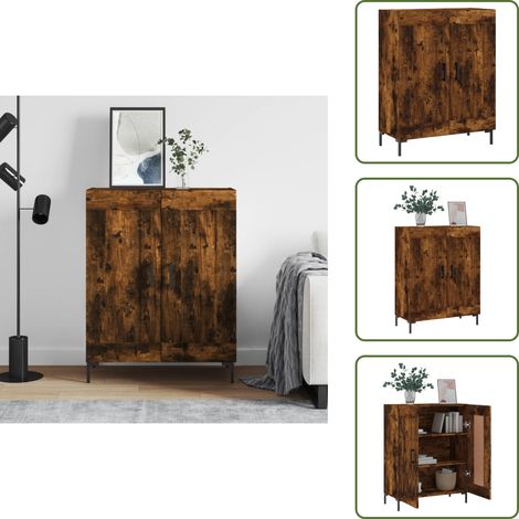 Buffet d'appoint - vidaXL Buffet chêne fumé 69,5x34x90 cm bois d'ingénierie - Meuble de rangement (1/5)