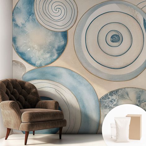 Carta Da Parati - Fotomurale In Vlies - per Decorazione pareti - Per La Cucina Camera Da Letto Per La Soggiorno Vortici a spirale 250x250 cm (1/5)