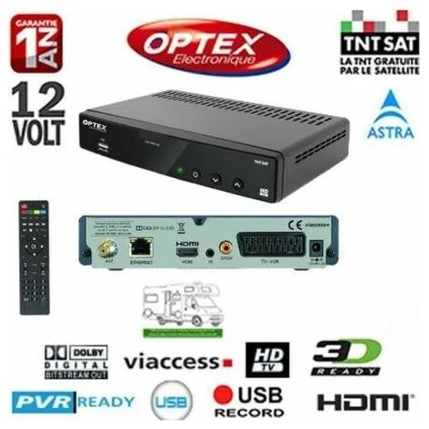 RECEPTEUR NUMERIQUE S.C TNTSAT HD OPTEX ORS9989-HD TNTSAT - 12 VOLTS