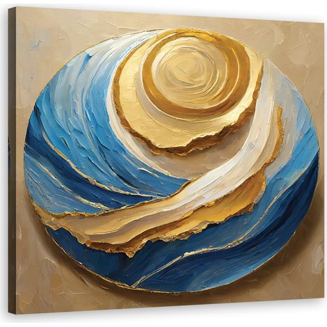 Tableau déco Rond Abstrait Bleu 50x50 (1/5)