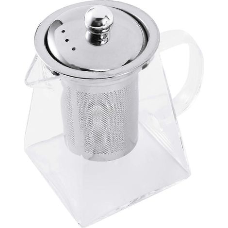Théière carrée en verre pour thé en vrac, 550 ml, avec filtre et infuseur (1/4)
