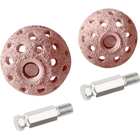 Tête de meulage pour réparation de pneus, 38mm, 2 pièces, roue de polissage à grain grossier en alliage de tungstène avec tige de liaison. (1/4)