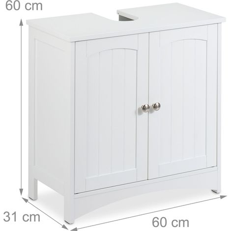 Mobile sottolavabo con scomparto capiente 80 x 40 x 60 cm design sobrio bagno in MDF bianco 130015844