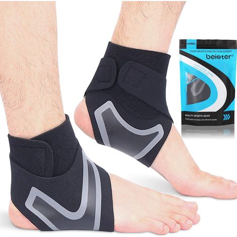 1 paire de supports de cheville en néoprène respirant, protections de cheville à compression pour hommes et femmes, protections de pied élastiques à compression pour la protection sportive, l'arthrite (1/5)