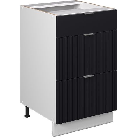 Mueble bajo de cocina Fame-Line, Rayas negras, 50 cm sin encimera, Vicco