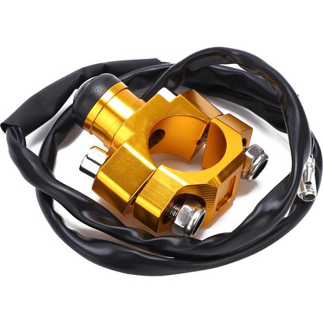 Universeller Stoppschalter mit Montageplatte für Motorrad und Quad, 7/8 Zoll Lenker, goldfarben. (1/5)