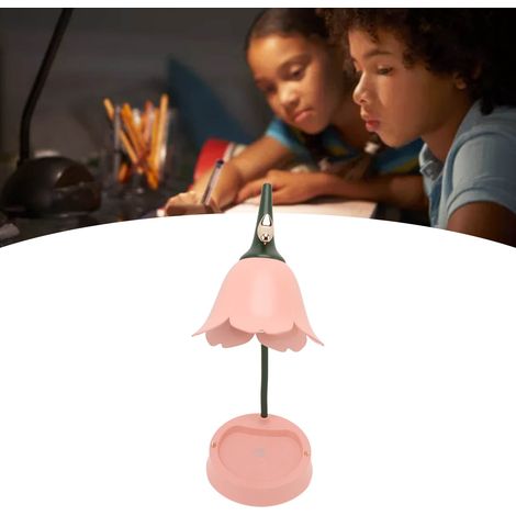 Faltbare USB-5V-LED-Touch-Schreibtischlampe mit Blumen- und Vogelmotiv, 3 W, drei Helligkeitsstufen, mit Handyhalterung, Rosa - 1 (1/5)