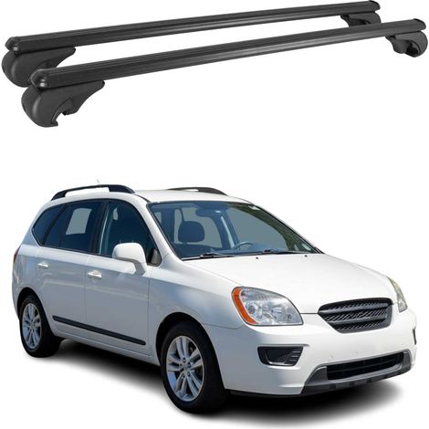 OMAC Aluminium Dachträger Querträger für Kia Carens I 1999-2006 – TÜV / DIN 75302:2019 – Abschließbar – Max. 75 kg – 2 Stangen Schwarz (1/5)