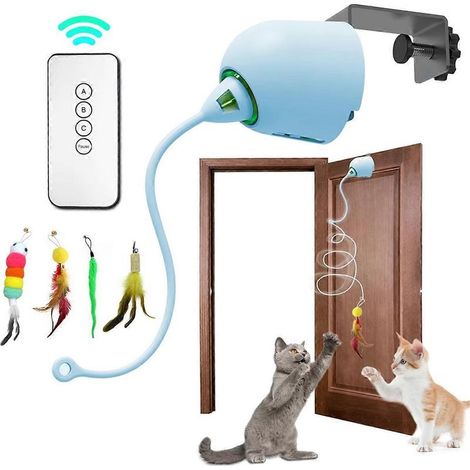 Jouets interactifs pour chats, jouets électriques suspendus pour chats d'intérieur, bleu (1/5)