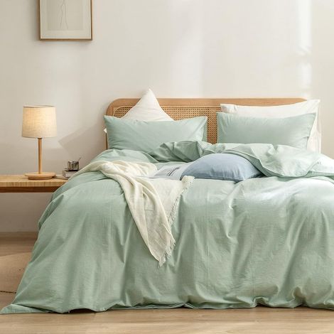 1 Parure de lit coton, housse de couette 220x240 cm, taies d'oreiller 65x65 cm, fermeture éclair, chambre adulte