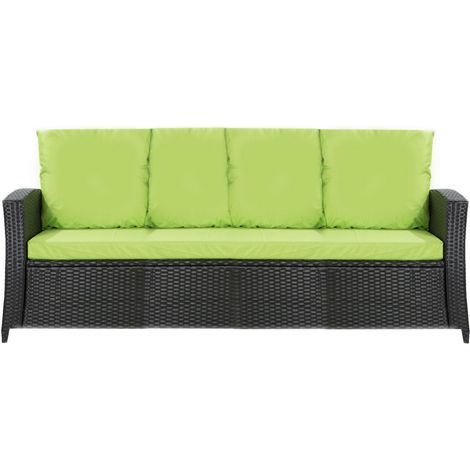 Coussins de canapé de jardin en résine tressée 168x50x7+356x50cm Set de coussins 3 places Lot de coussins de jardin coussins d'extérieur citron