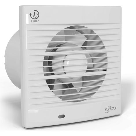 150 mm Ventilateur,Extracteur d'Air,VMC,avec Clapet Anti-Retour Timer,18 W,32dB, pour Salle de Bain,Cuisine,Bureau,WC,Silencieux,Blanc (1/5)