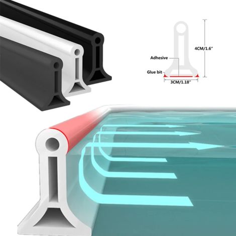 Bande d'étanchéité pour douche, couleur blanche, pour l'entretien et l'usage domestiques, adaptée à une installation résidentielle et à un entretien régulier.-AquaForge (1/5)