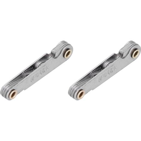 2 Stück Gewindelehre 60° 20 Klingen metrisch Edelstahl Industrie-Schraubensteigungsmesswerkzeug (1/5)