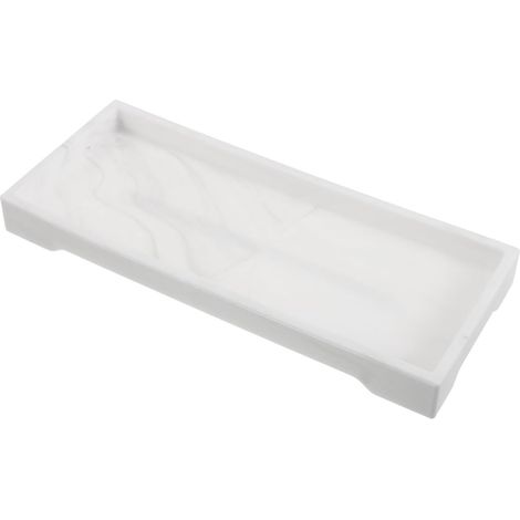 Plateau de Rangement d'angle en Silicone pour Salle de Bain 25 Cm, Motif Marbre, Organiseur Polyvalent pour Savonnette, Parfum et Lotion, pour Plan de Travail et Meubles Vasque'-'-